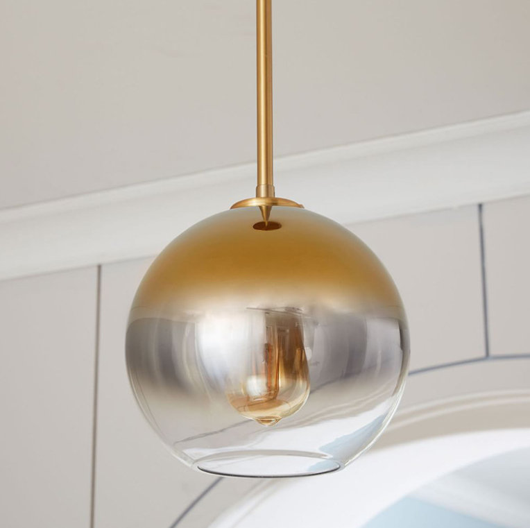 Lampe pendentif en verre ambré avec bulles, design moderne, pour maison, ampoule LED E27