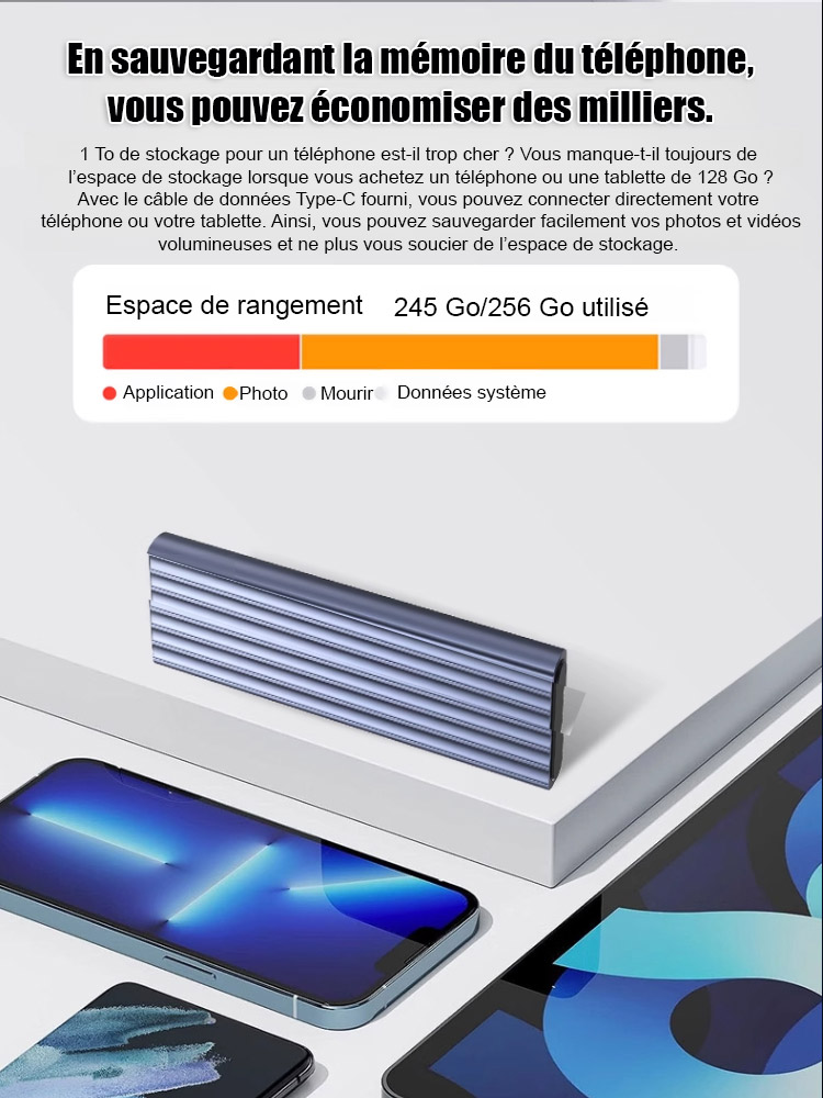 【SSD Portable 16To : Liquidation Export à Prix d'Usine !】 Stockage étanche et antichoc IP54, compatible avec iPhone, Mac et PC – essai gratuit inclus.