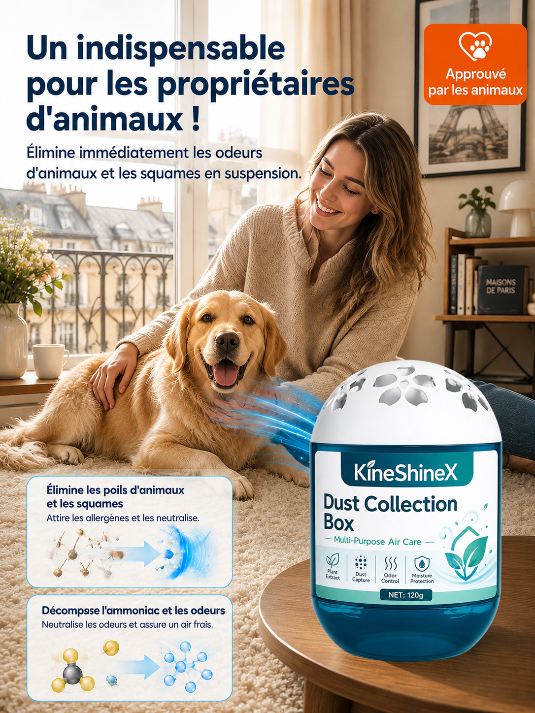 ✨ Boîtier Absorbant de Poussière à Technologie de Laboratoire | Élimine Poils & Peluches