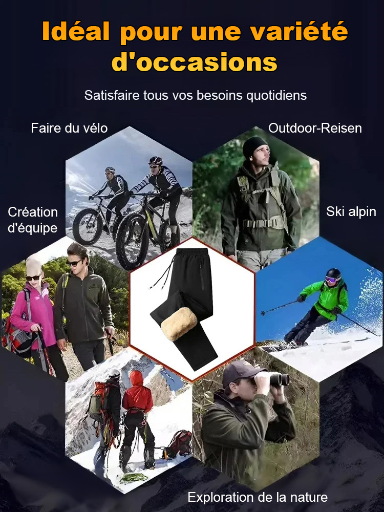 【Aucune crainte de la glace et de la neige】Pantalon en peau d'agneau