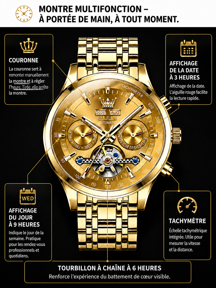 Montre exclusive fournie par l’hôtel de prestige de Saint-Jean-Cap-Ferrat | Édition limitée, réservée aux 100 premiers acheteurs