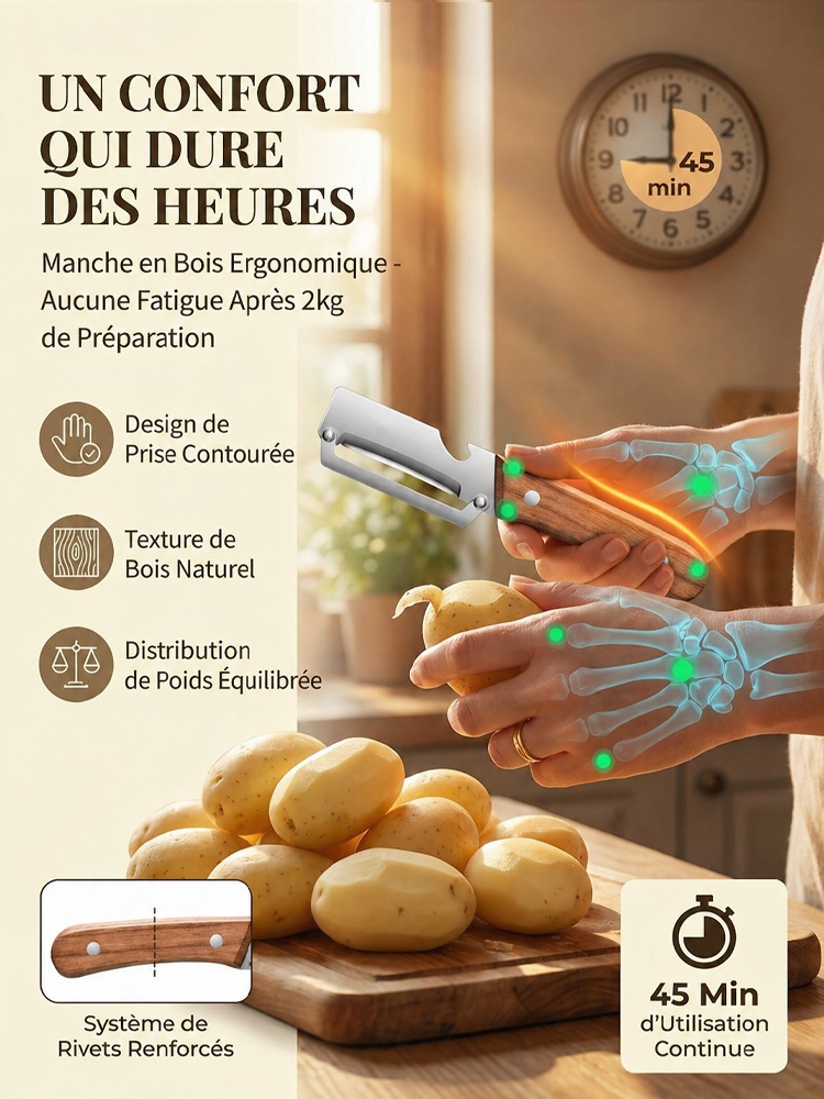 Grand couteau d’office multifonction en acier inoxydable