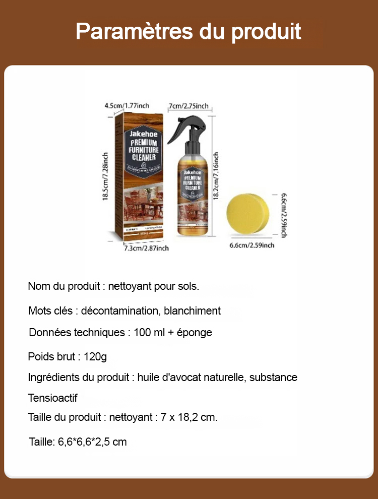 Nettoyant Protecteur & Brillant pour Parquets et Meubles en Bois