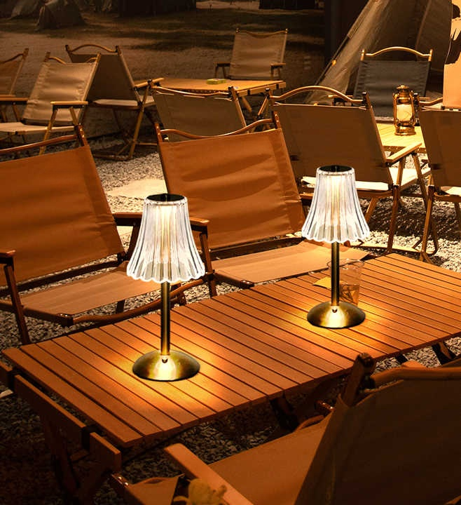 Lampe de bureau tactile sans fil rechargeable en cristal