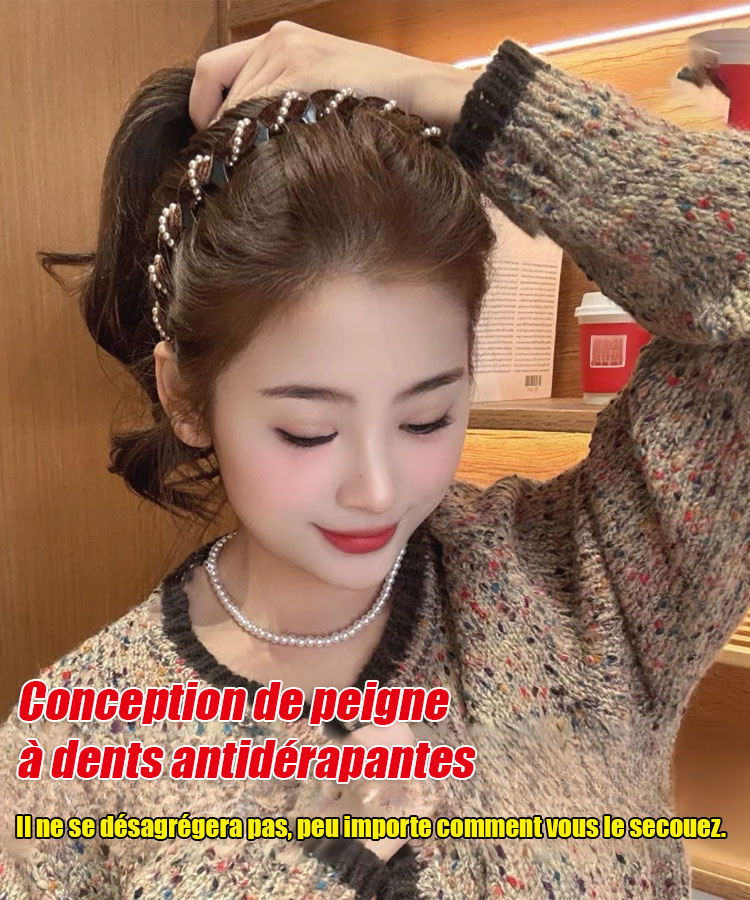 【1 seconde haut sommet du crâne】Serre-tête ondulé avec strass étincelants