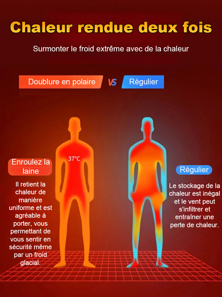 【Aucune crainte de la glace et de la neige】Pantalon en peau d'agneau