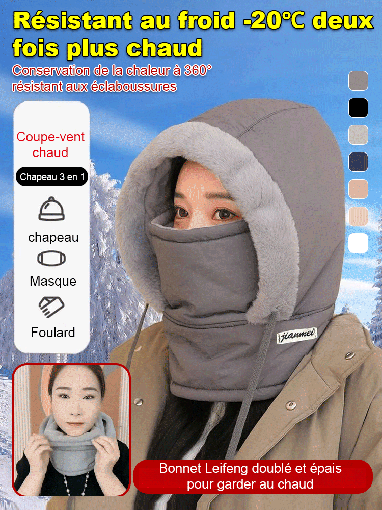 Bonnet Leifeng doublé et épais pour garder au chaud