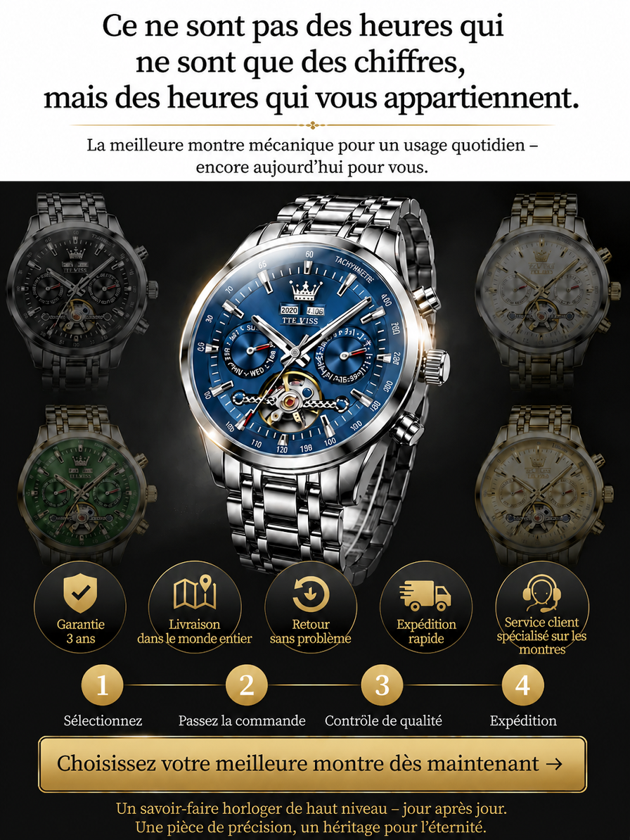 Montre exclusive fournie par l’hôtel de prestige de Saint-Jean-Cap-Ferrat | Édition limitée, réservée aux 100 premiers acheteurs