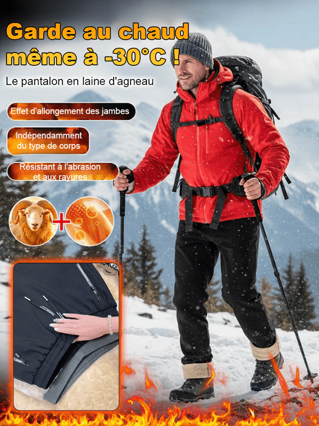 【Aucune crainte de la glace et de la neige】Pantalon en peau d'agneau