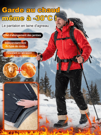 【Aucune crainte de la glace et de la neige】Pantalon en peau d'agneau