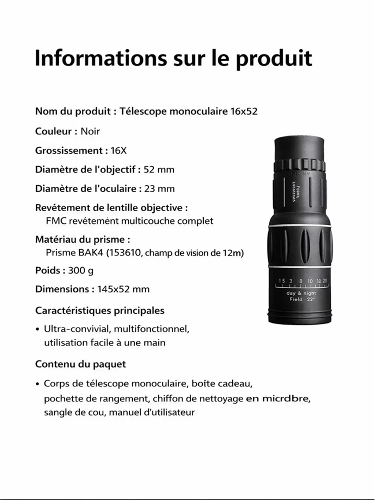 Lunette portable haute définition