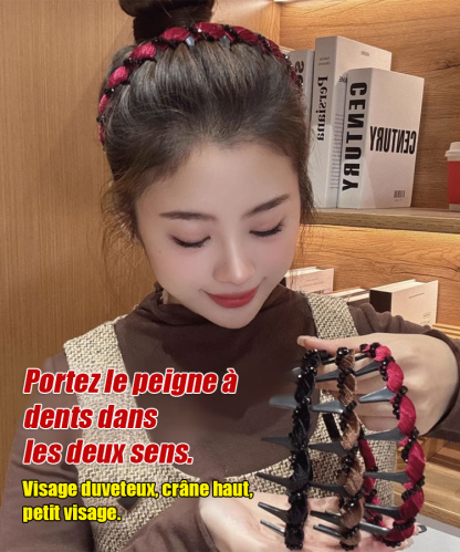 【1 seconde haut sommet du crâne】Serre-tête ondulé avec strass étincelants