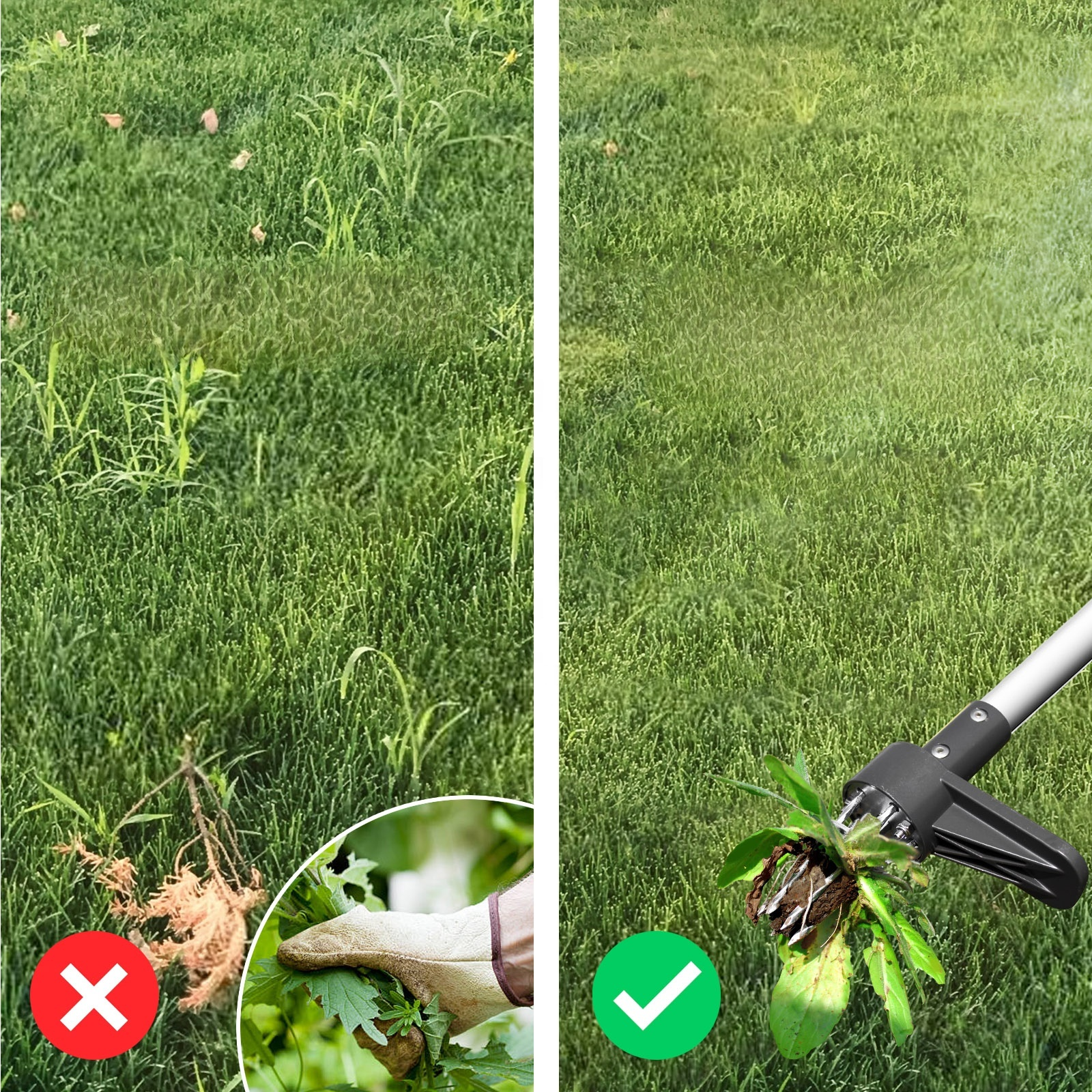 Wytrzymałe narzędzie do odchwaszczania z długim trzonkiem