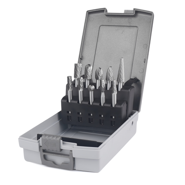 Zestaw pilników obrotowych z węglika spiekanego z podwójnym ostrzem