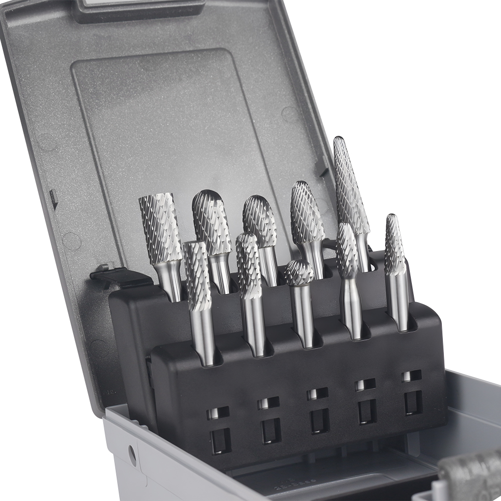 Zestaw pilników obrotowych z węglika spiekanego z podwójnym ostrzem