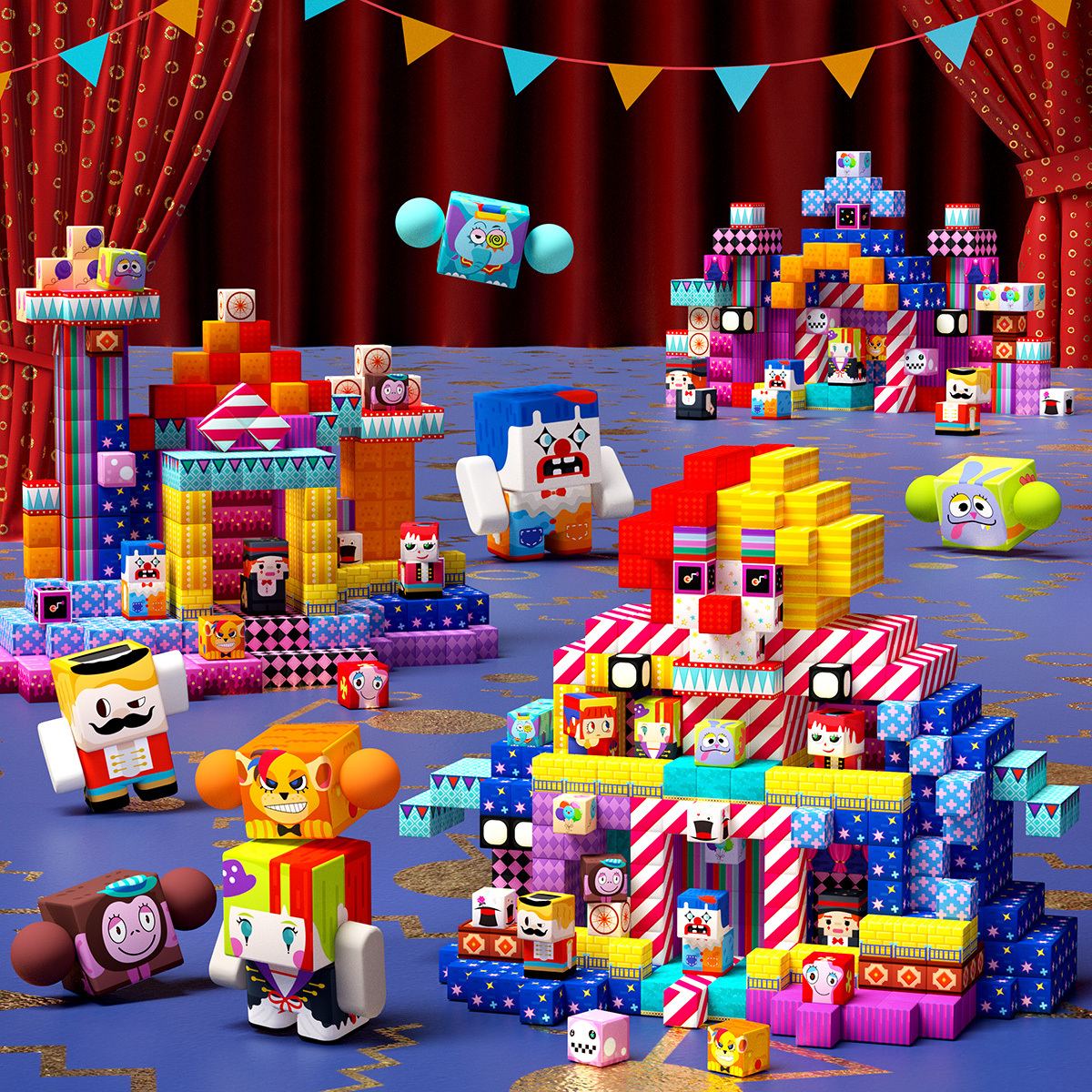 GobiDex Magnetic Building Cubes Mini (Circus Carnival)