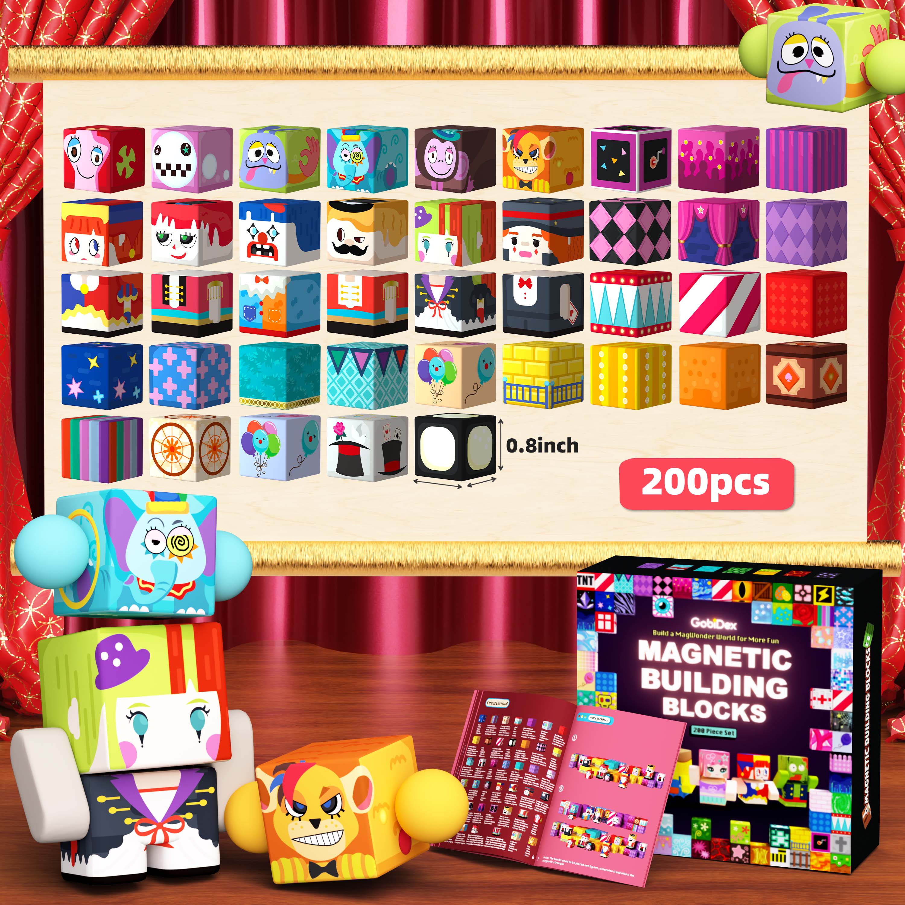 GobiDex Magnetic Building Cubes Mini (Circus Carnival)