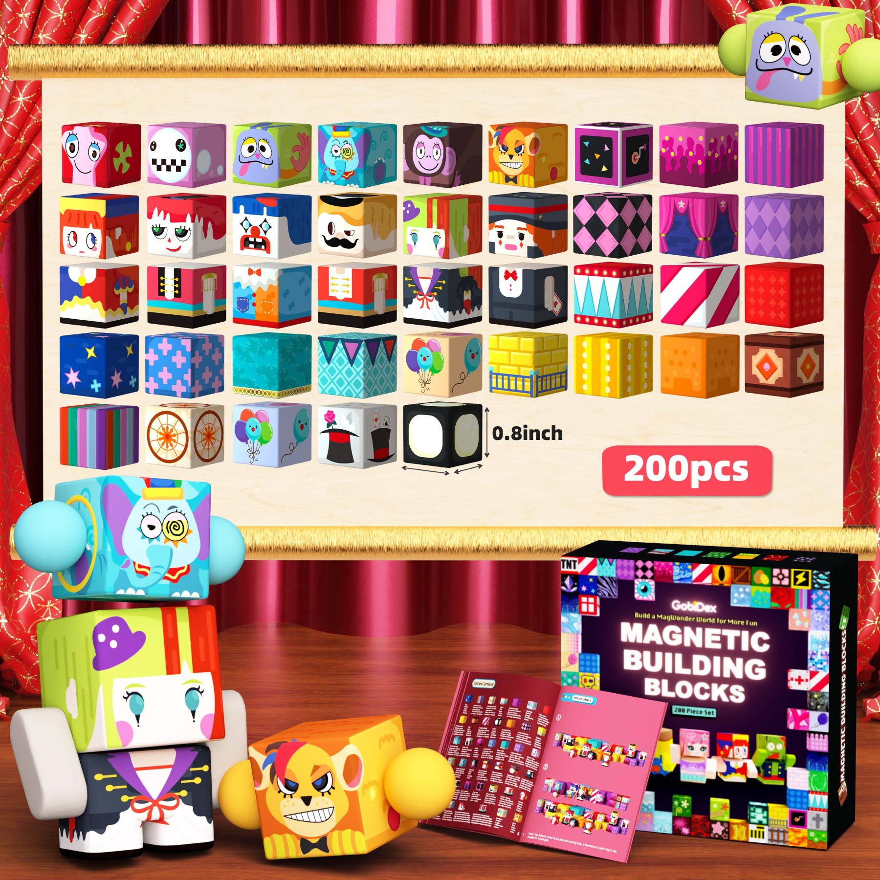 GobiDex Magnetic Building Cubes Mini (Circus Carnival)