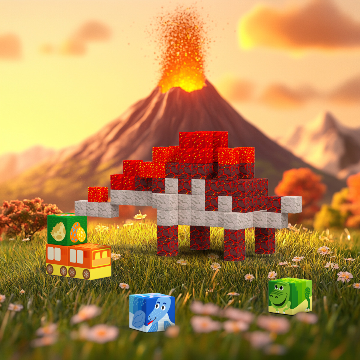 GobiDex Magnetic Building Cubes (Dinosaur)