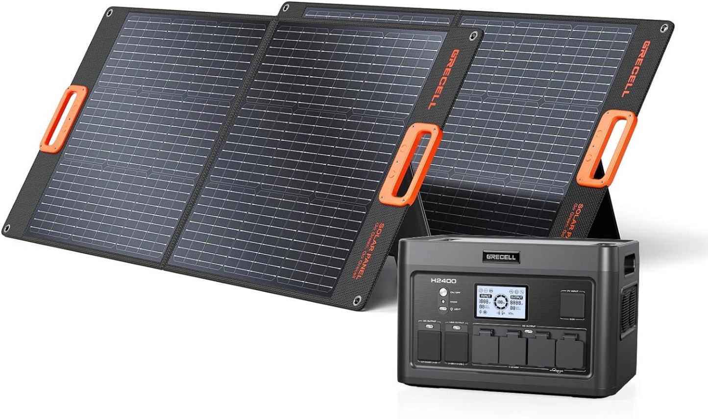 LiFePO4 Solar Generator UPS Home Battery Backup Power w/4 2400W AC Out