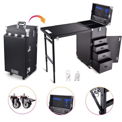 Only $29.88 Last 24 Hours!Rolling Manicure Table Makeup Station!