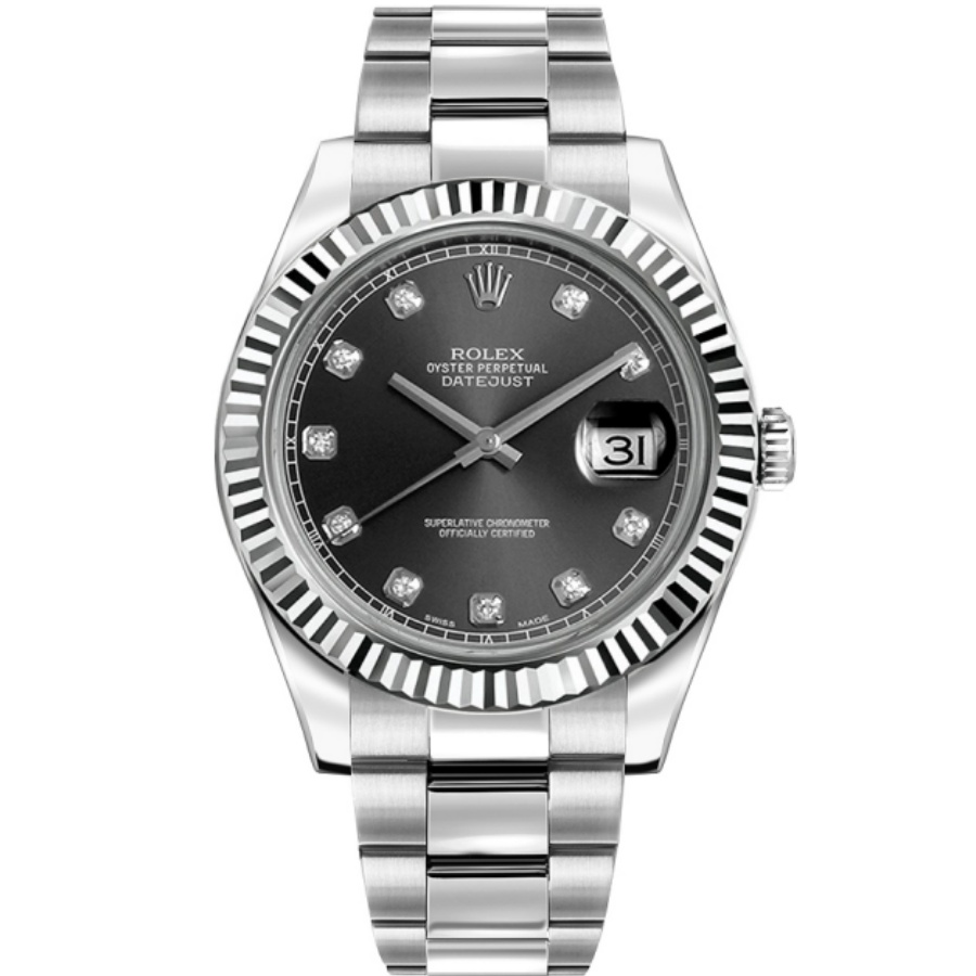 Datejust II 41 White Gold Bezel Oystersteel Men's Watch 116334-0009