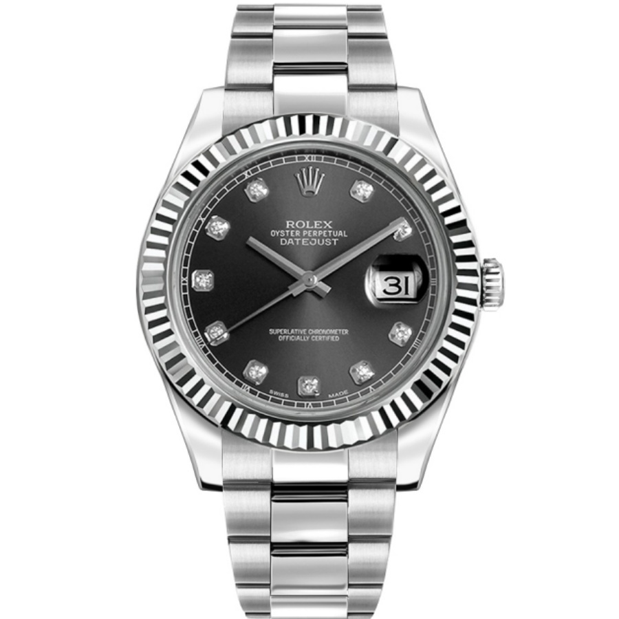 Datejust II 41 White Gold Bezel Oystersteel Men's Watch 116334-0009