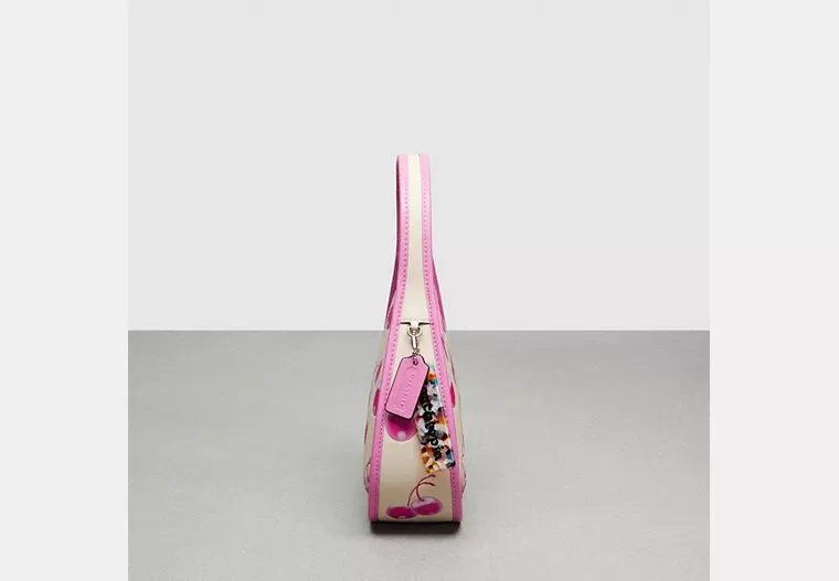 Leather cherry print bag