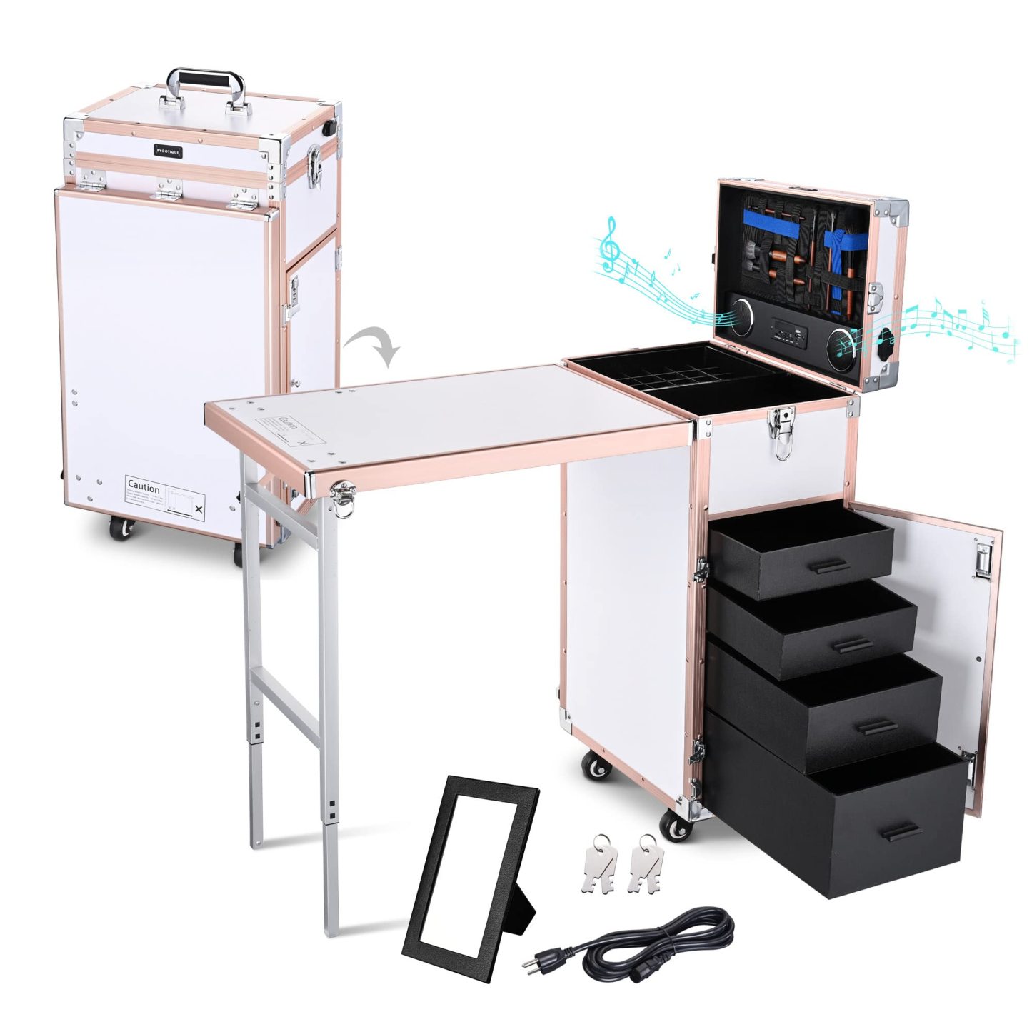 Only $29.88 Last 24 Hours!Rolling Manicure Table Makeup Station!