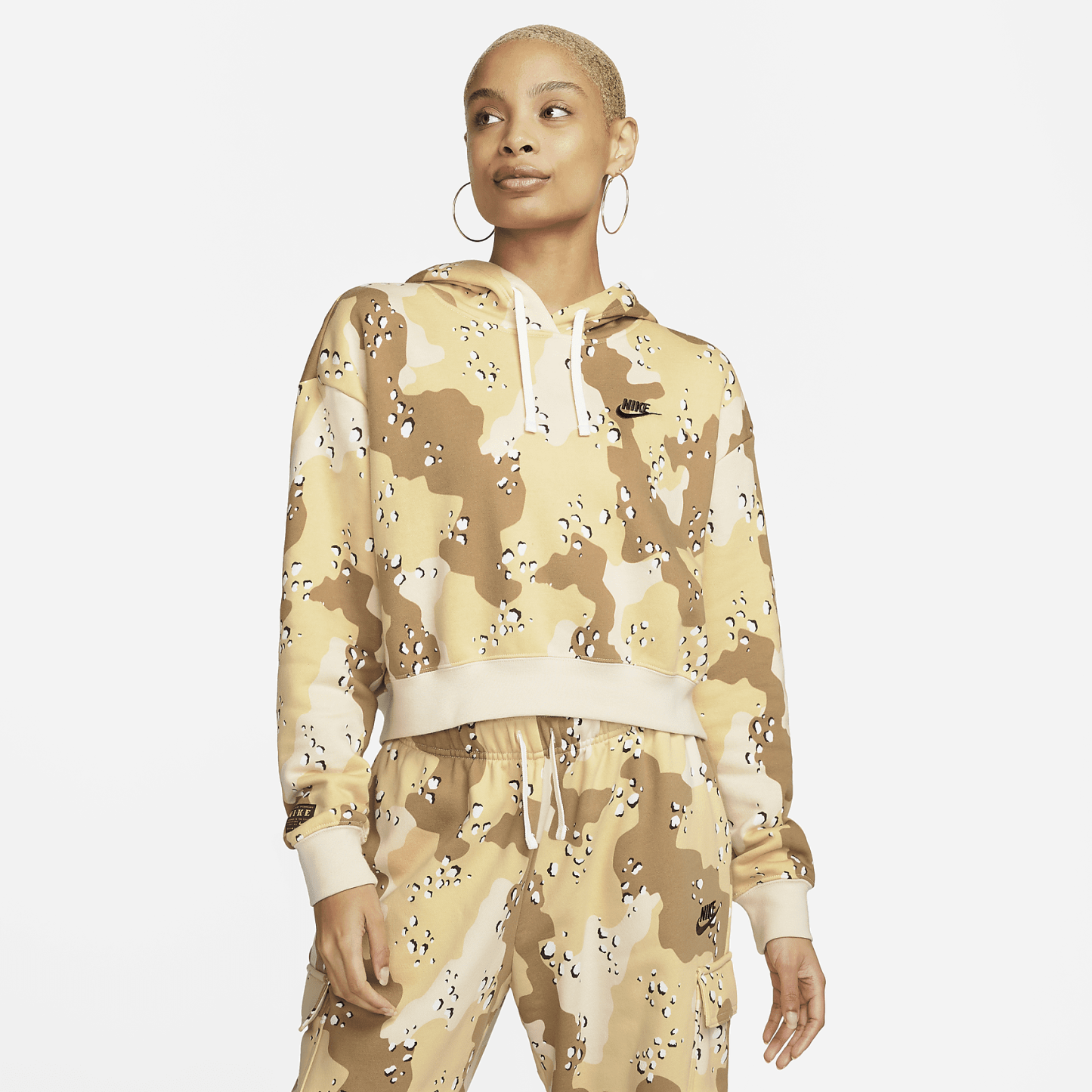 Sportswear Fleece - Women's Cropped Camo Hoodie