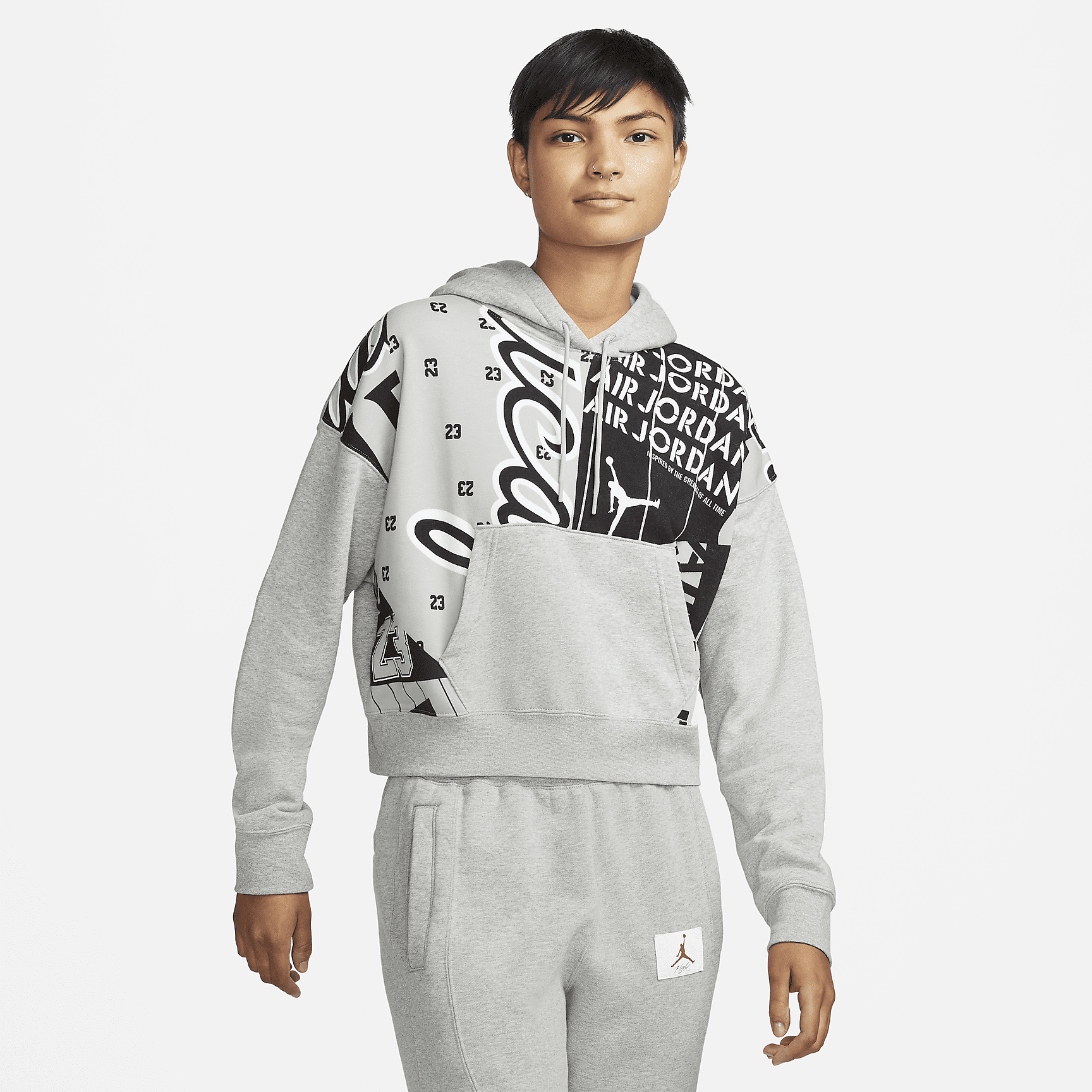 - Women's Fleece Allover Printed Hoodie