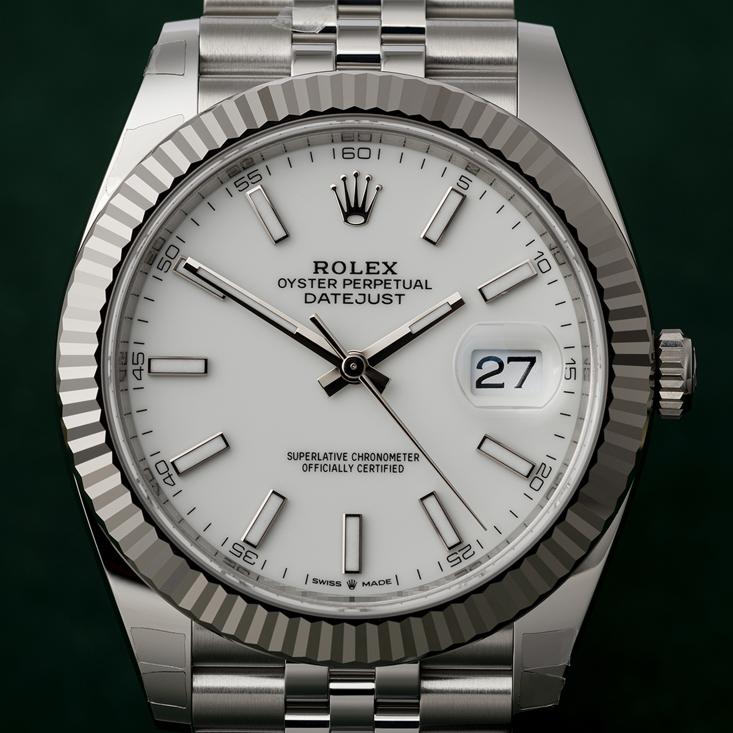 Rolthtex Datejust 41 Oystersteel and 18K White Gold 41 mm White Dial 126334-0010