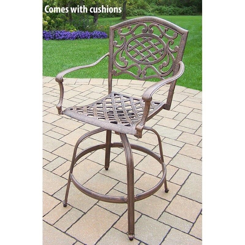 4 - Person Aluminum Bar Height Dining Set with Cushions and Umbrella