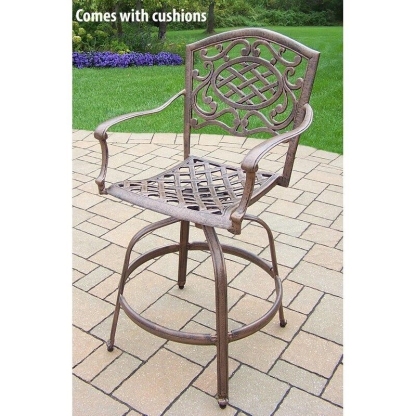 4 - Person Aluminum Bar Height Dining Set with Cushions and Umbrella