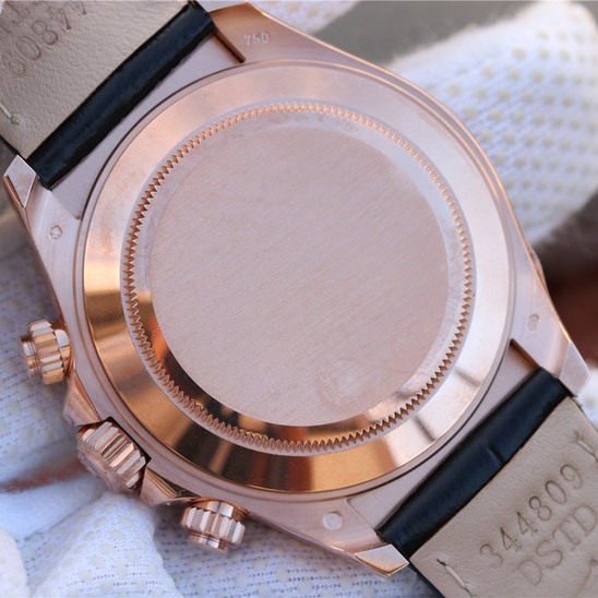 Daytona Rose Gold Leather Strap 40mm