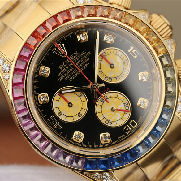 Daytona Rainbow Diamond Yellow Gold 40mm