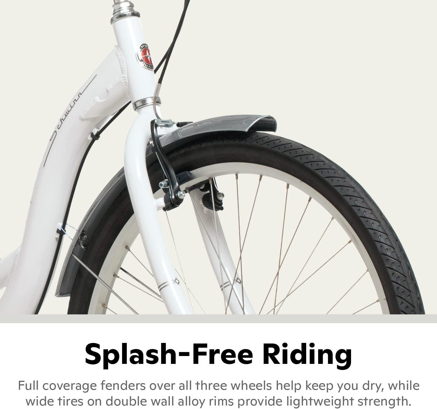 Schwinn Meridian Adult Tricycle Bike, Three Wheel Beach Cruiser, 24 & 26-Inch Wheels, Low Step-Through Aluminum Frame, Adjustable Handlebars, Large Cruiser Seat, Rear Folding Basket