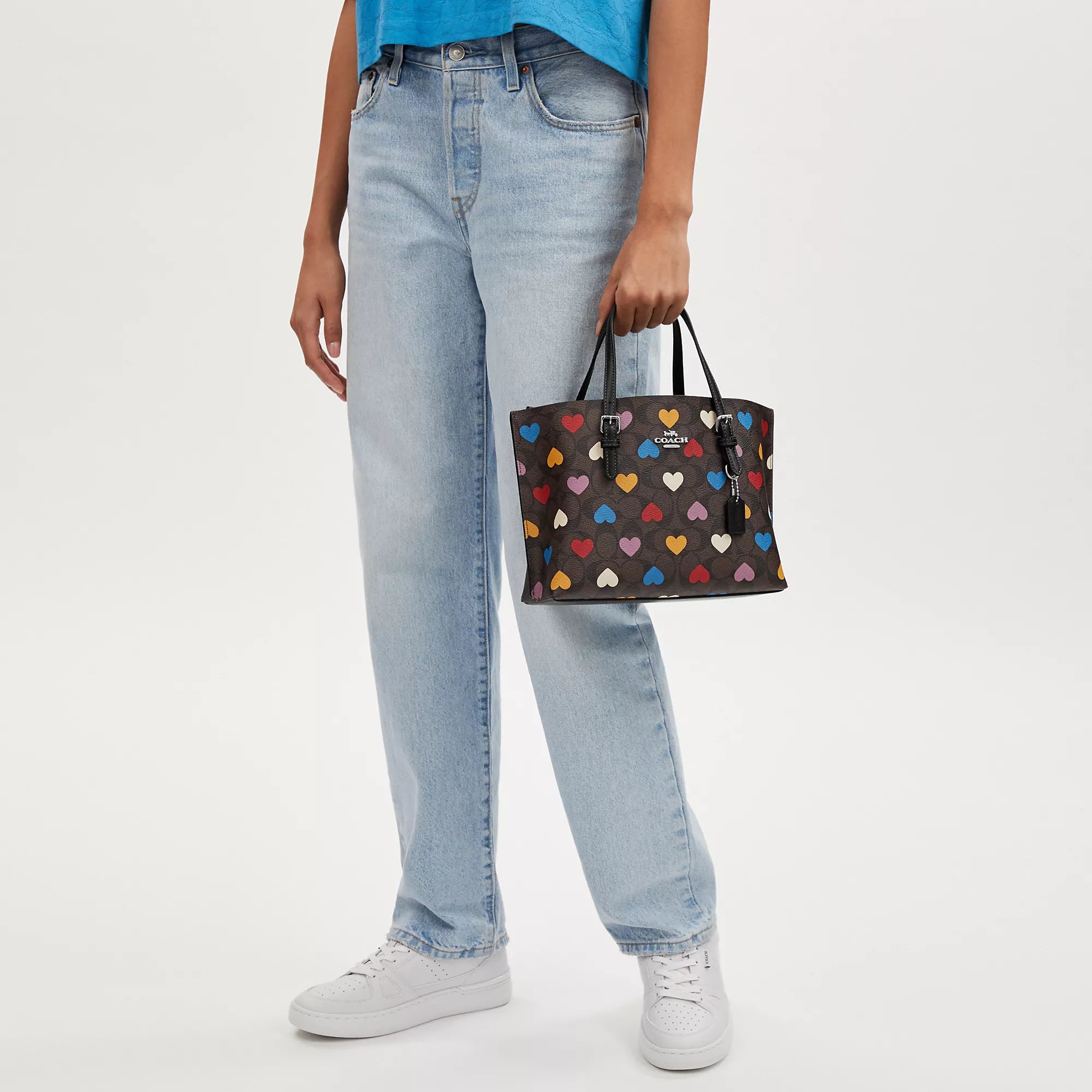 Coathtch  Mollie Tote 25 In Signature Canvas With Heart Print