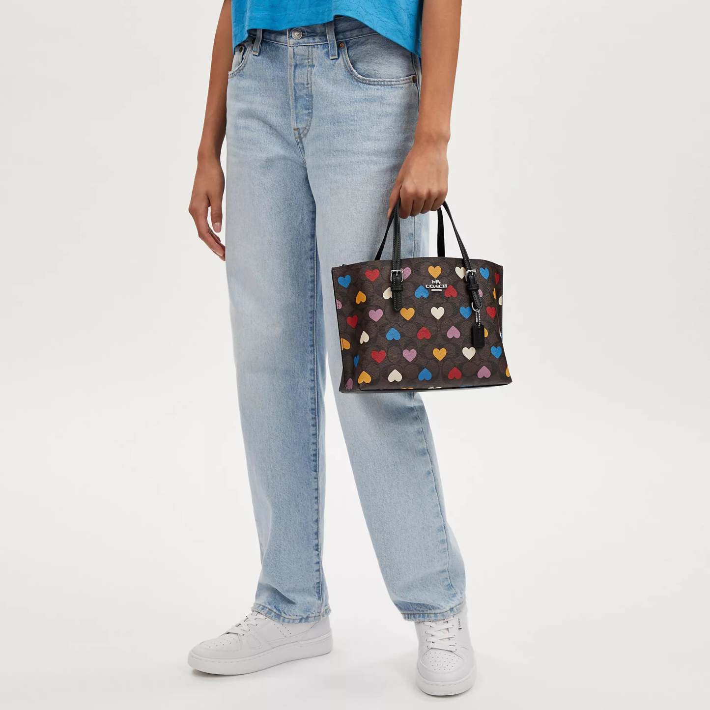 Coathtch  Mollie Tote 25 In Signature Canvas With Heart Print
