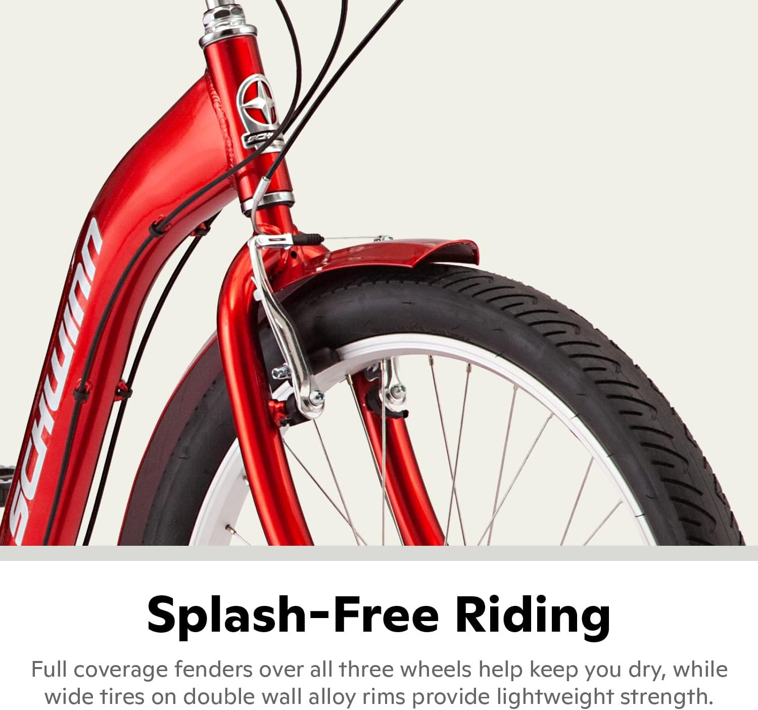 Schwinn Meridian Adult Tricycle Bike, Three Wheel Beach Cruiser, 24 & 26-Inch Wheels, Low Step-Through Aluminum Frame, Adjustable Handlebars, Large Cruiser Seat, Rear Folding Basket