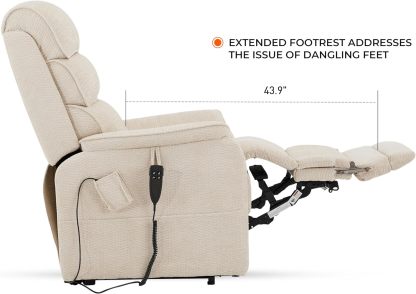 Irene House 9188 Medium Dual Motor Lay Flat Recliner Lift Chair Recliners Infinite Position with Heat Massage for Elderly Up to 300 LBS Electric Power Lift Recliner Chair Sofa