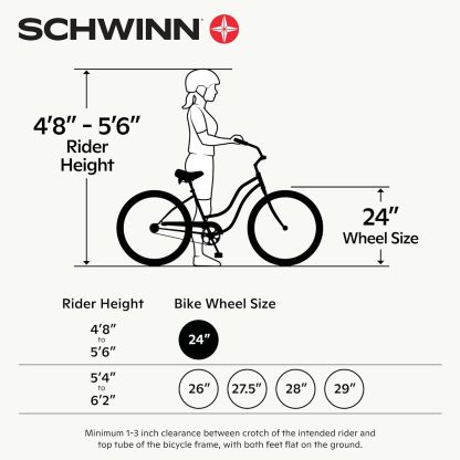 Schwinn Meridian Adult Tricycle Bike, Three Wheel Beach Cruiser, 24 & 26-Inch Wheels, Low Step-Through Aluminum Frame, Adjustable Handlebars, Large Cruiser Seat, Rear Folding Basket