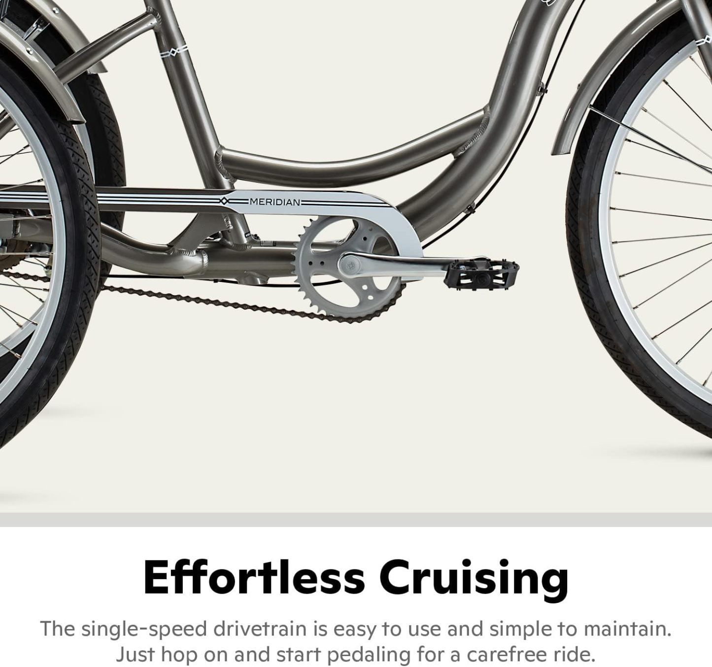 Schwinn Meridian Adult Tricycle Bike, Three Wheel Beach Cruiser, 24 & 26-Inch Wheels, Low Step-Through Aluminum Frame, Adjustable Handlebars, Large Cruiser Seat, Rear Folding Basket