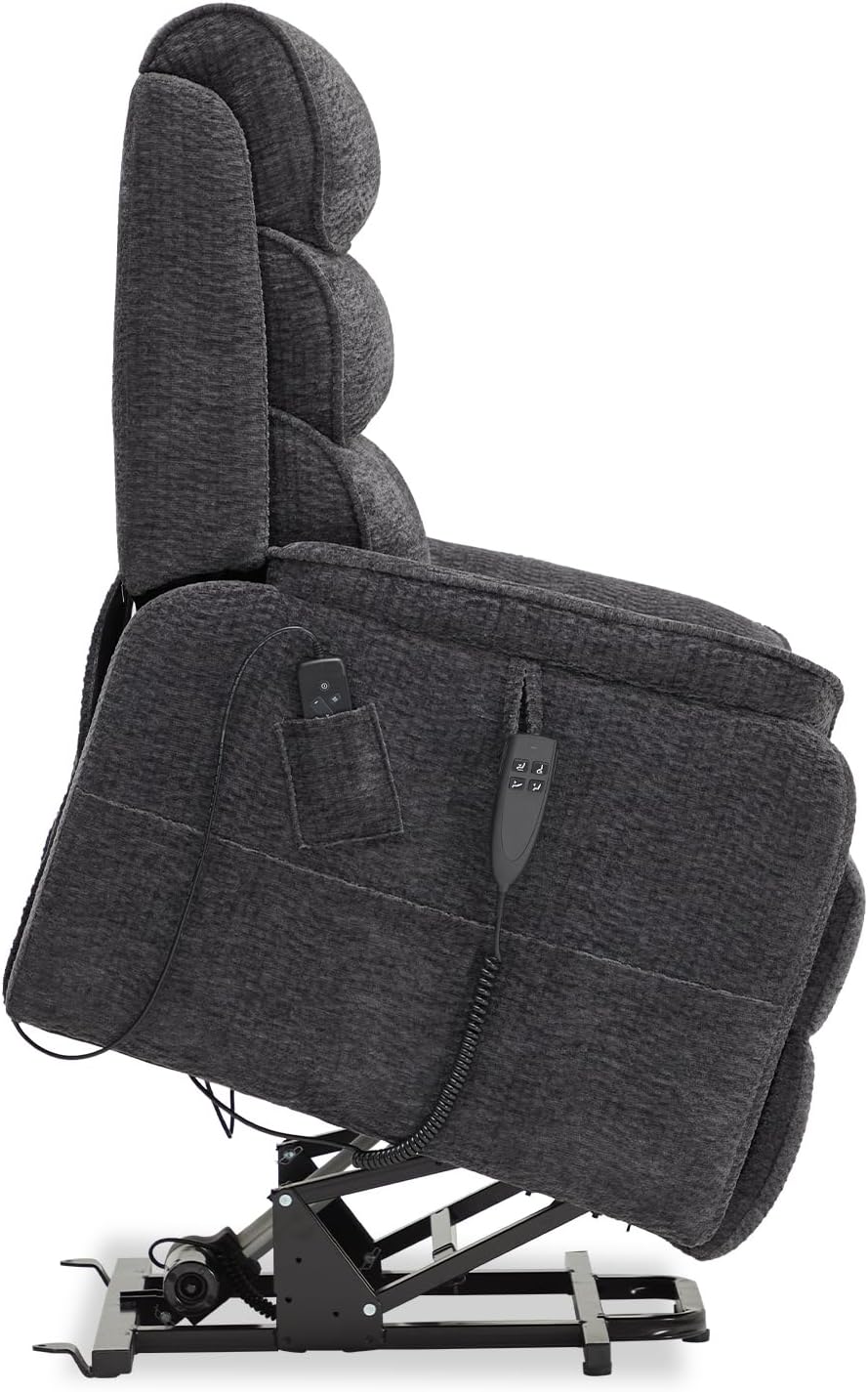 Irene House 9188 Medium Dual Motor Lay Flat Recliner Lift Chair Recliners Infinite Position with Heat Massage for Elderly Up to 300 LBS Electric Power Lift Recliner Chair Sofa
