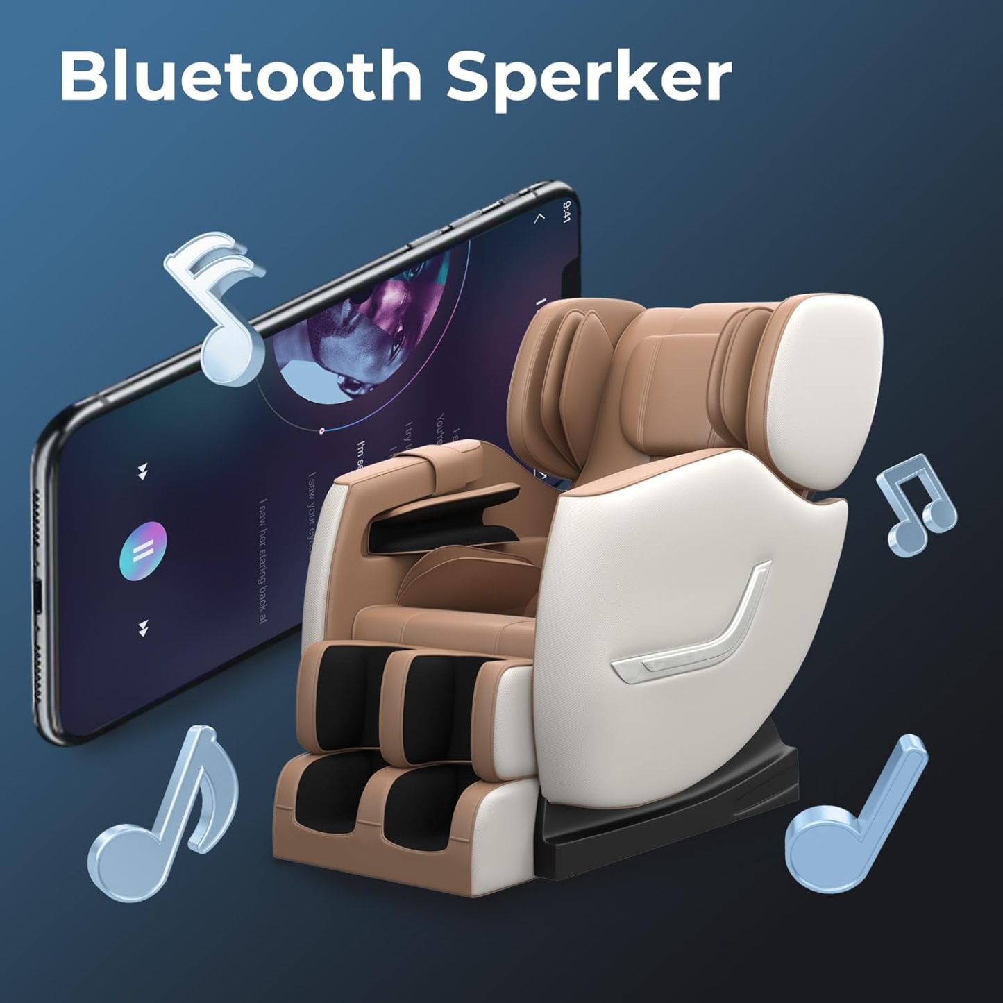 2024 Massage Chair, Full Body Zero Gravity Massage Chair with 8 Fixed Massage Rollers, 6 Auto Modes, Waist Heated, Bluetooth Speaker