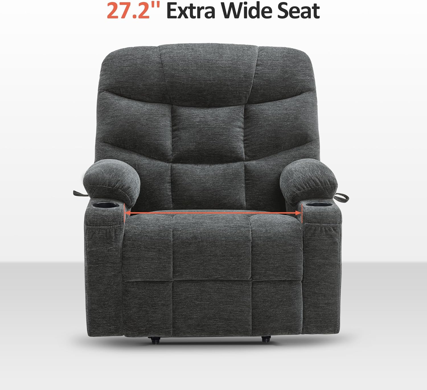 MCombo Regular Power Lift Recliner Chair with Extended Footrest for Elderly People, Fabric 7287 (Brown, Regular)