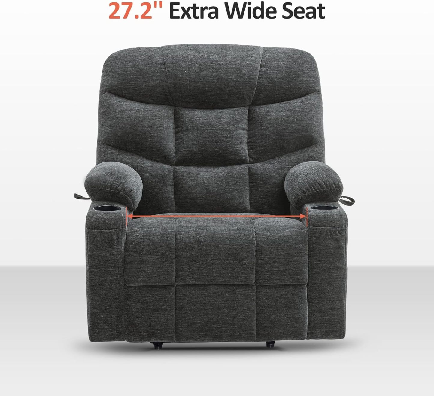 MCombo Regular Power Lift Recliner Chair with Extended Footrest for Elderly People, Fabric 7287 (Brown, Regular)