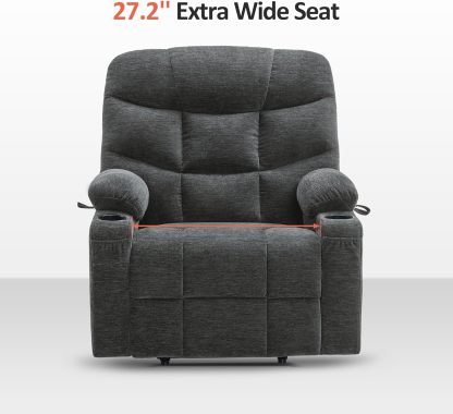 MCombo Regular Power Lift Recliner Chair with Extended Footrest for Elderly People, Fabric 7287 (Brown, Regular)