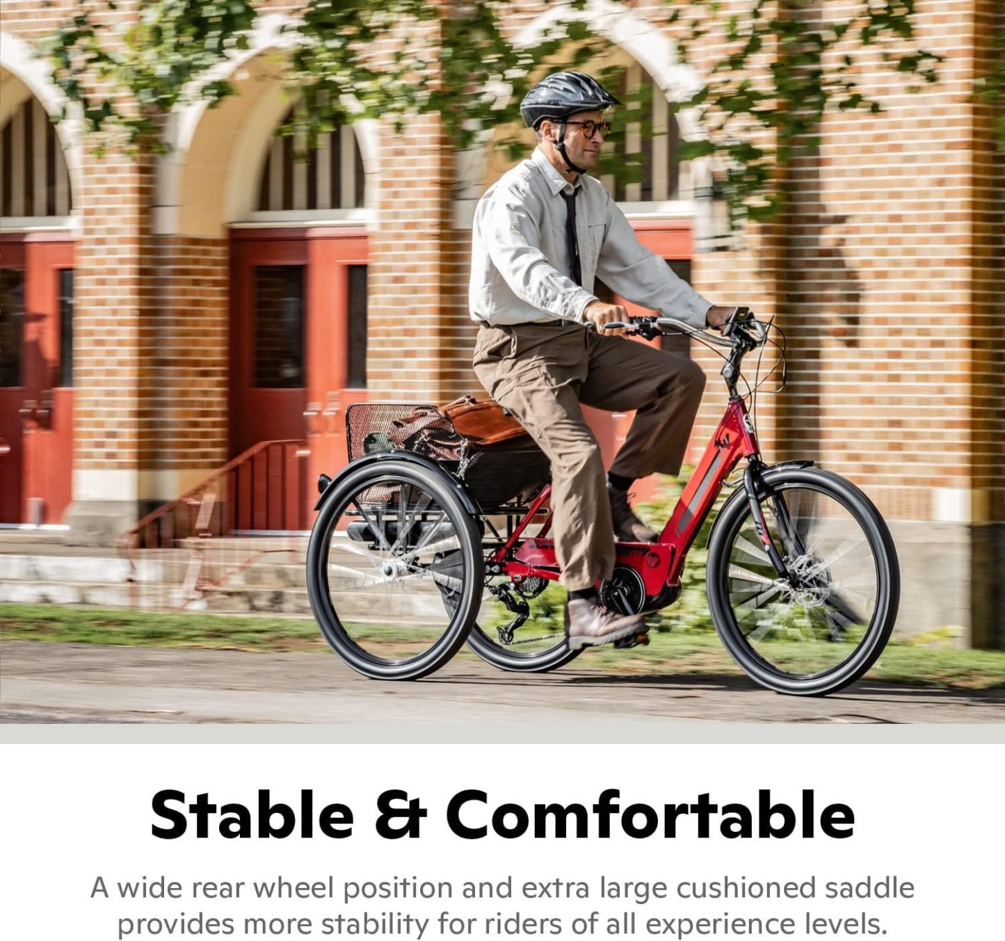 Schwinn Meridian Adult Tricycle Bike, Three Wheel Beach Cruiser, 24 & 26-Inch Wheels, Low Step-Through Aluminum Frame, Adjustable Handlebars, Large Cruiser Seat, Rear Folding Basket