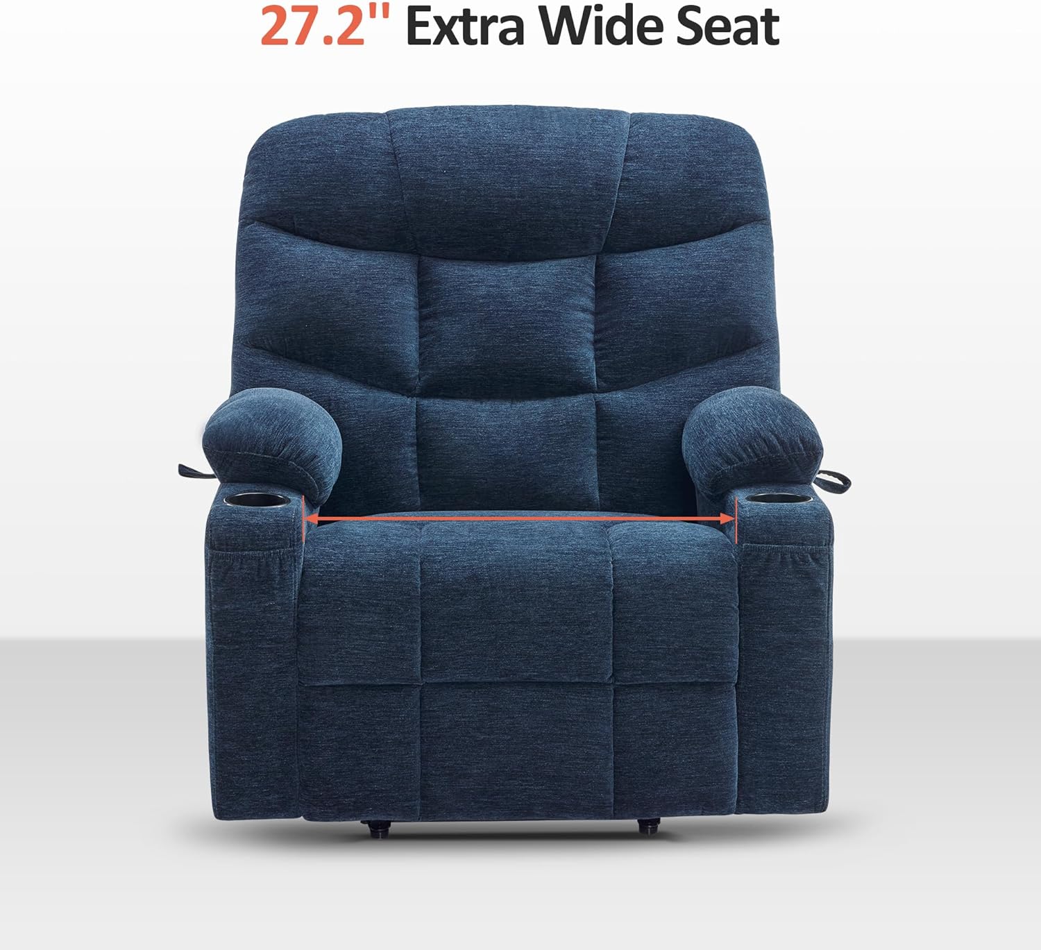 MCombo Regular Power Lift Recliner Chair with Extended Footrest for Elderly People, Fabric 7287 (Brown, Regular)